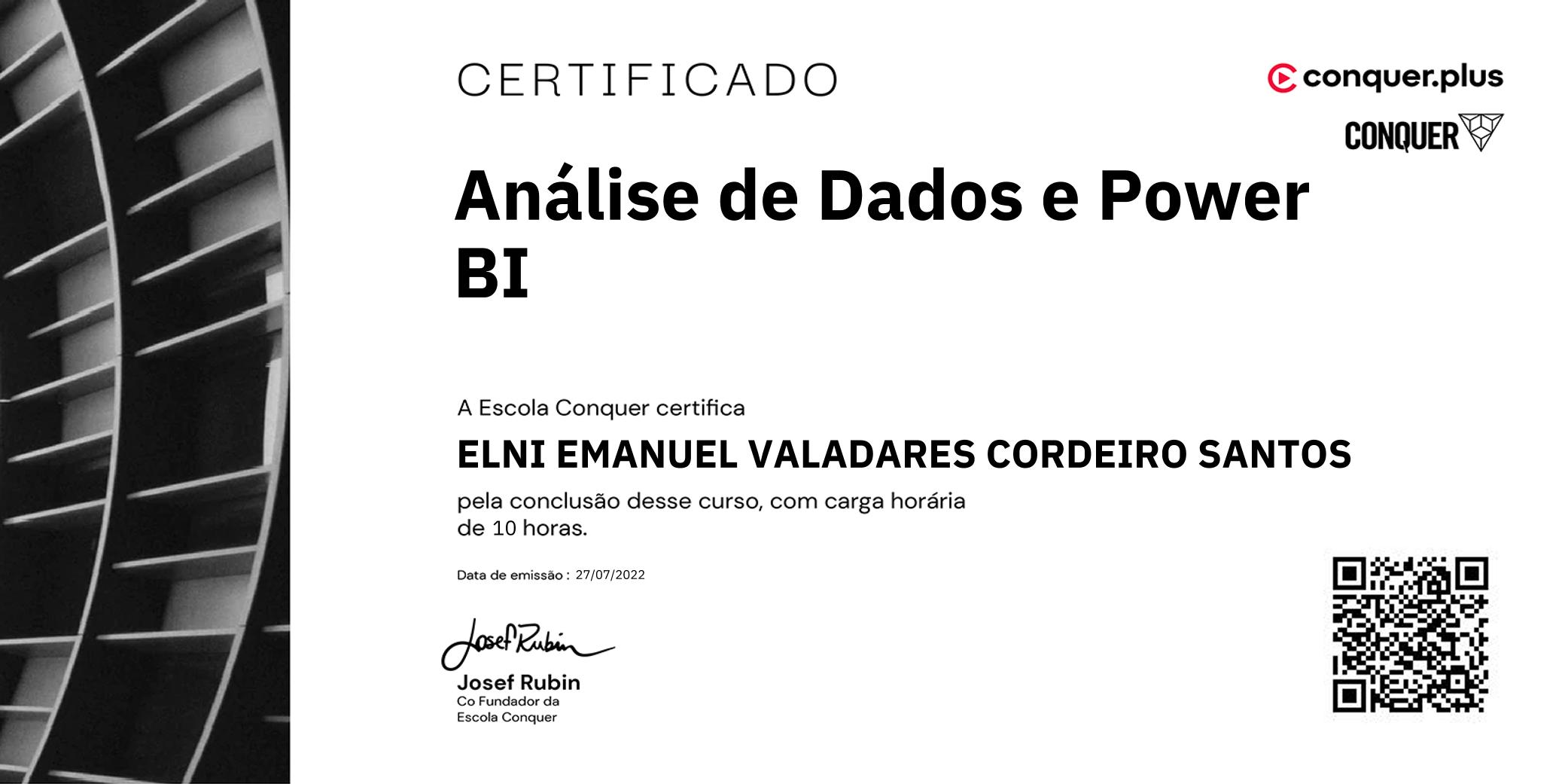 Certificado de Análise de Dados e Power BI